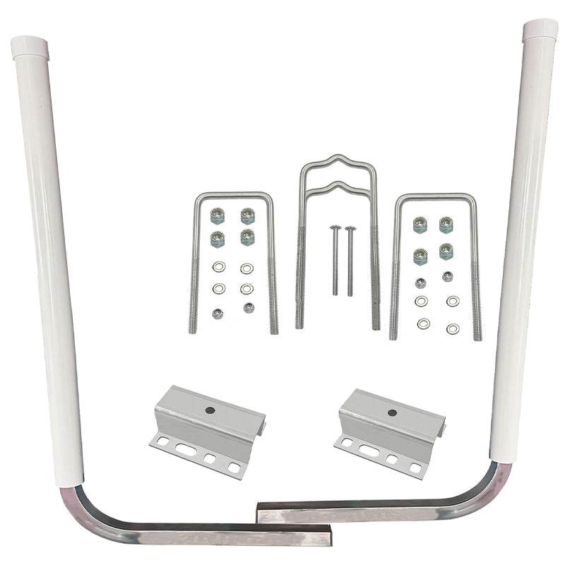 60" Boat Trailer Guide 316L Stainless Steel Trailer Post Guide on White UPVC Tube Trailer Guide Bars