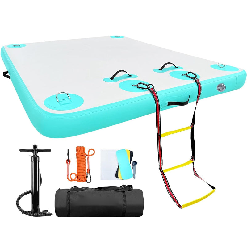 6 x 5ft Inflatable Floating Dock 455lbs Capacity Dock Platform Floating Island Raft for Pool Beach Ocean