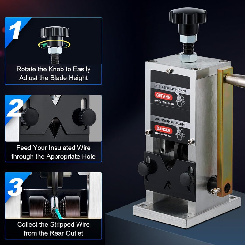 Manual Wire Stripper Machine 0.06"-1" Wire Stripping Tool for 1.5-25 mm Scrap Wire Copper Wire Stripper