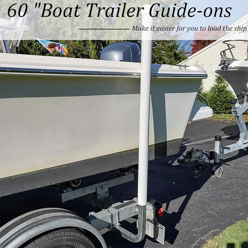 60" Boat Trailer Guide 316L Stainless Steel Trailer Post Guide on White UPVC Tube Trailer Guide Bars