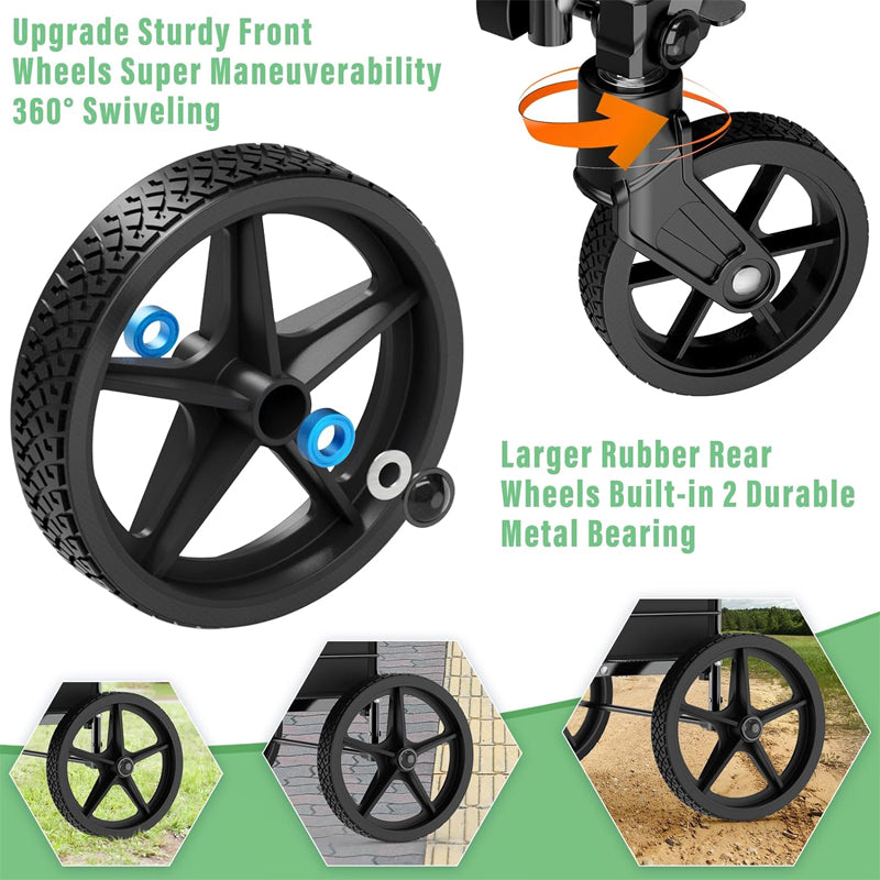 Extra Large Shopping Cart 450 lbs Folding Shopping Cart with 360° Swivel Wheels Heavy Duty Utility Cart