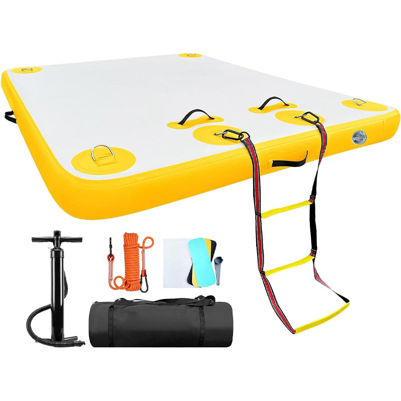 6 x 5ft Inflatable Floating Dock 455lbs Capacity Dock Platform Floating Island Raft for Pool Beach Ocean