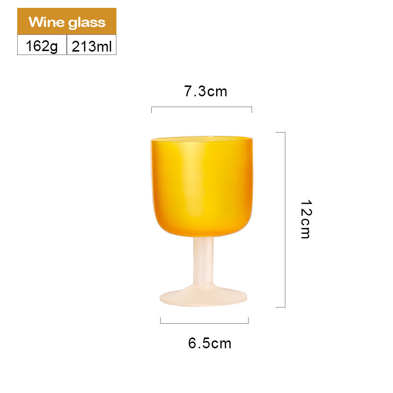 Orange Frosted Wine Glass Stemware Champagne Glass Red or White Wine Glassy