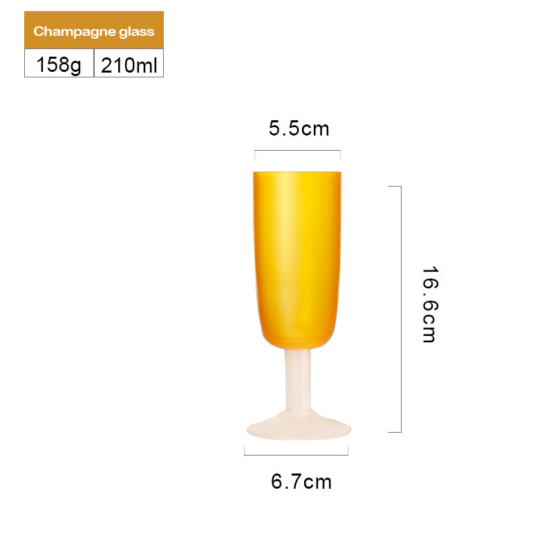 Orange Frosted Wine Glass Stemware Champagne Glass Red or White Wine Glassy