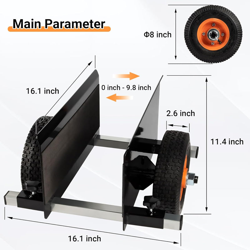 600 lbs Panel Dolly with 8" Pneumatic Wheels Heavy Duty Plywood Dolly for Moving Wood Panels