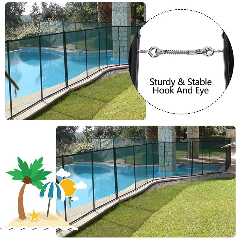 4 x 12 Ft Pool Fence Removable DIY Pool Fence Aluminum Tubes Mesh Pool Fence for Inground Pools