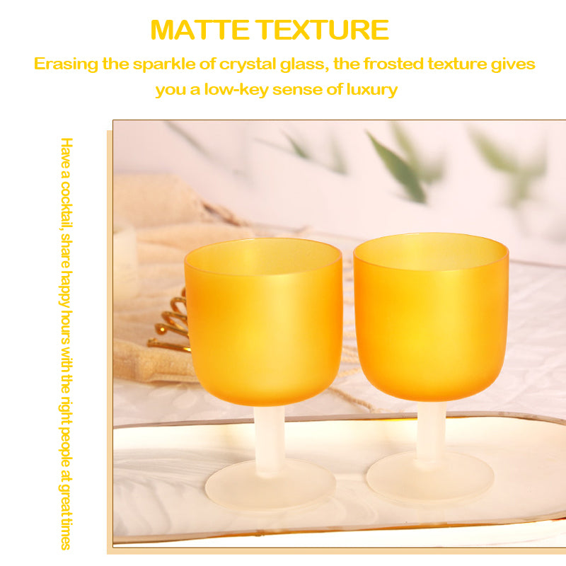 Orange Frosted Wine Glass Stemware Champagne Glass Red or White Wine Glassy