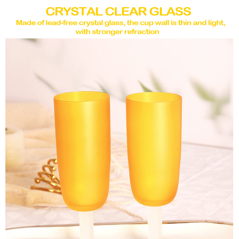 Orange Frosted Wine Glass Stemware Champagne Glass Red or White Wine Glassy