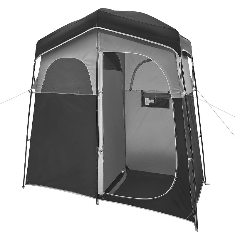 Camping Shower Tent 2 Rooms Oversize Privacy Tent 150D Oxford Privacy Shelter with Storage Bag