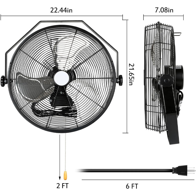 18 Inch Wall Mount Fan High Velocity Max. 4000 CFM Indoor Commercial Wall Fan 2 PCS Barn Fans