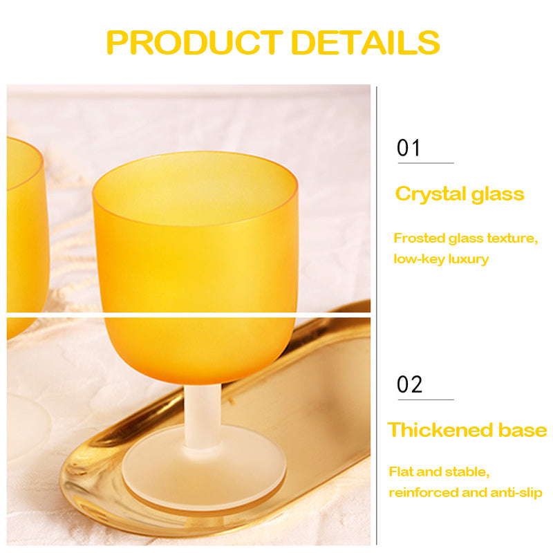 Orange Frosted Wine Glass Stemware Champagne Glass Red or White Wine Glassy