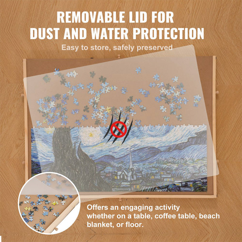 1000 Piece Puzzle Board with 4 Drawers, 29"x21.6" Rotating Wooden Jigsaw Puzzle Plateau, Portable Puzzle Accessories for Adults, Puzzle Organizer & Puzzle Storage System