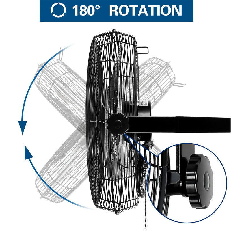18 Inch Wall Mount Fan High Velocity Max. 4000 CFM Indoor Commercial Wall Fan 2 PCS Barn Fans