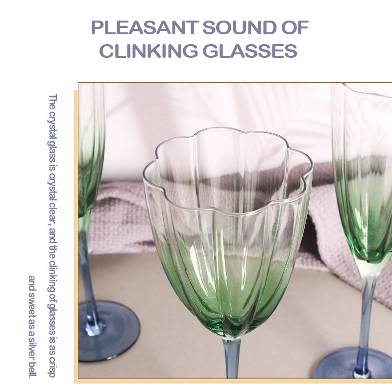 Gradient Wine Stemware High Temperature Resistant Glass Champagne Stemware Vintage Souvenirs