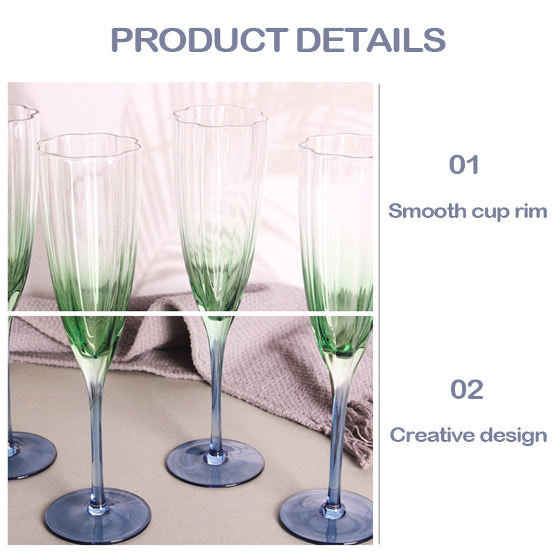 Gradient Wine Stemware High Temperature Resistant Glass Champagne Stemware Vintage Souvenirs