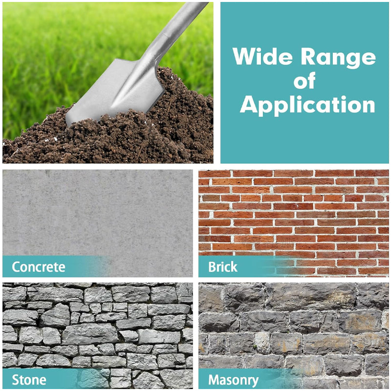 Clay Spade 4-1/3" × 18" Alloy Steel Chisel Bit Digging Shovel Bit Chisel for Concrete Brick Sand Stone