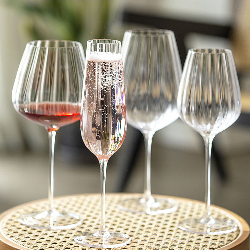 Burgundy Wine Glasses Crystal Goblet Red Wine Stemware Hand Blown Glasses