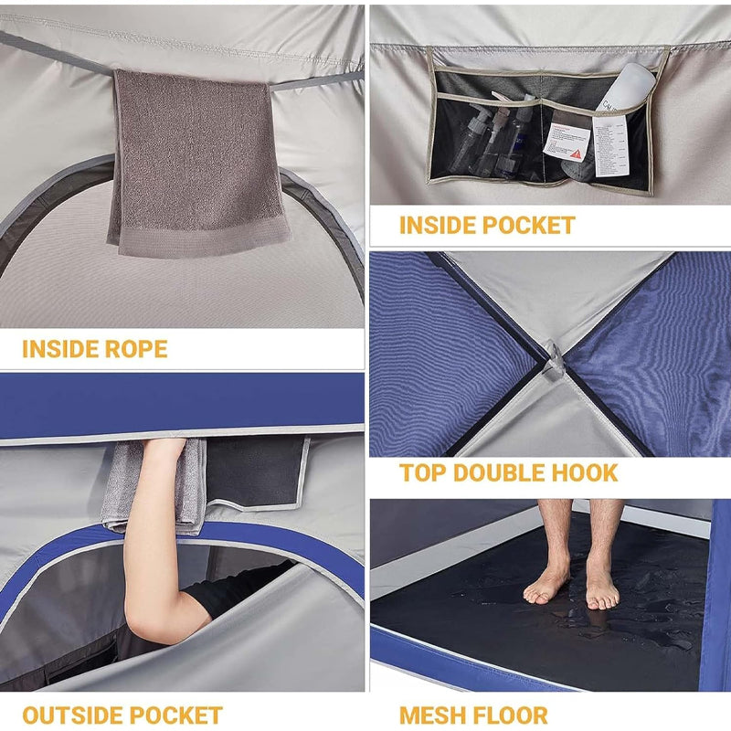 1 Room Camping Shower Tent 66" x 66" x 85" Privacy Tent for Dressing Changing Toilet Bathroom
