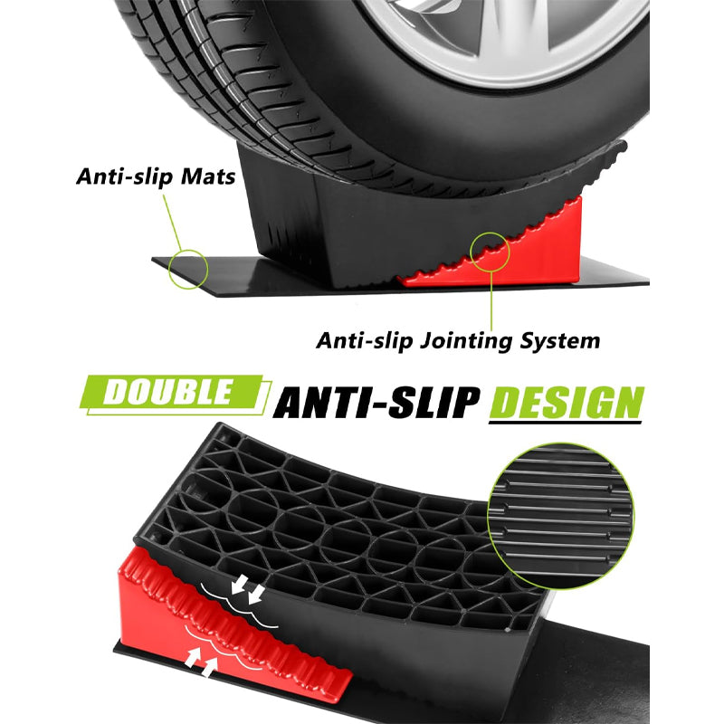 2pcs Camper Levelers Hold up to 35000 lbs RV Leveling Blocks Ramp Kit with Carrying Bag