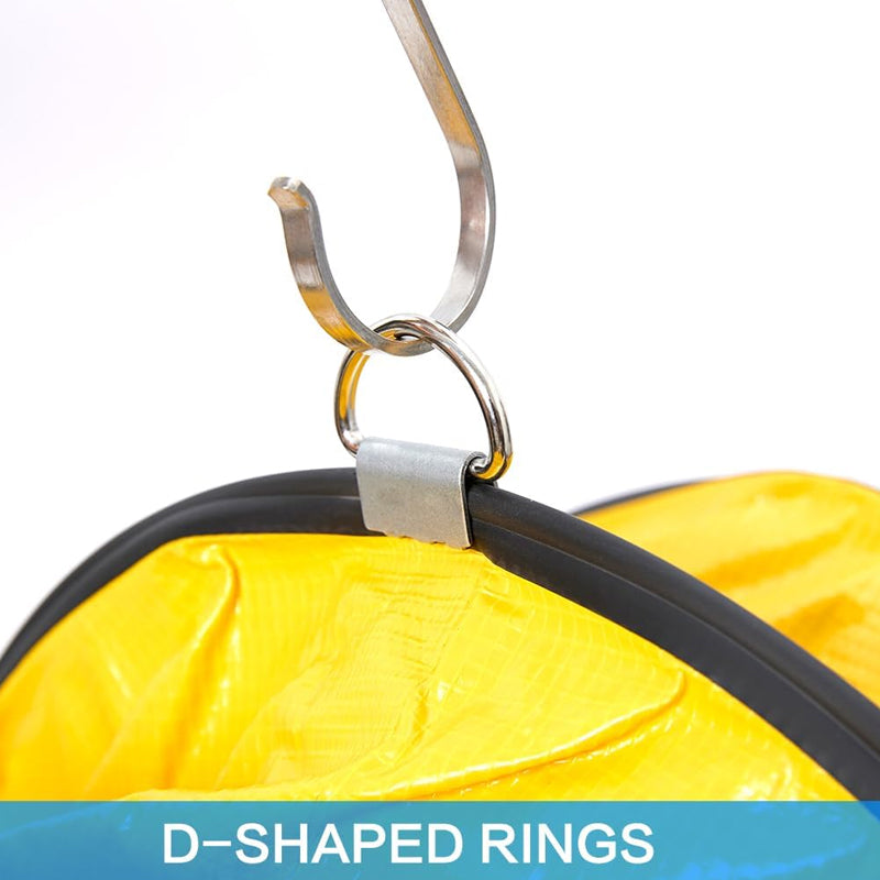 12'' × 16 ft Ducting Hose PVC Flexible Duct Hosing for Utility Blower Exhaust Fan with Rope S Hook & Steel Support