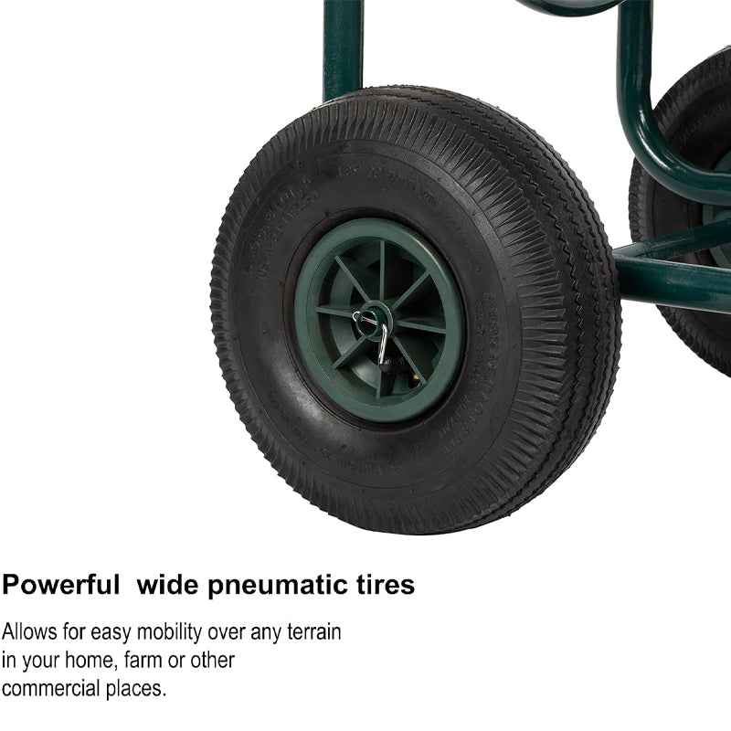 Garden Hose Reel Cart Hold Up to 300 ft of 5/8’’ Hose Lawn Water Planting Cart with 4 Wheels