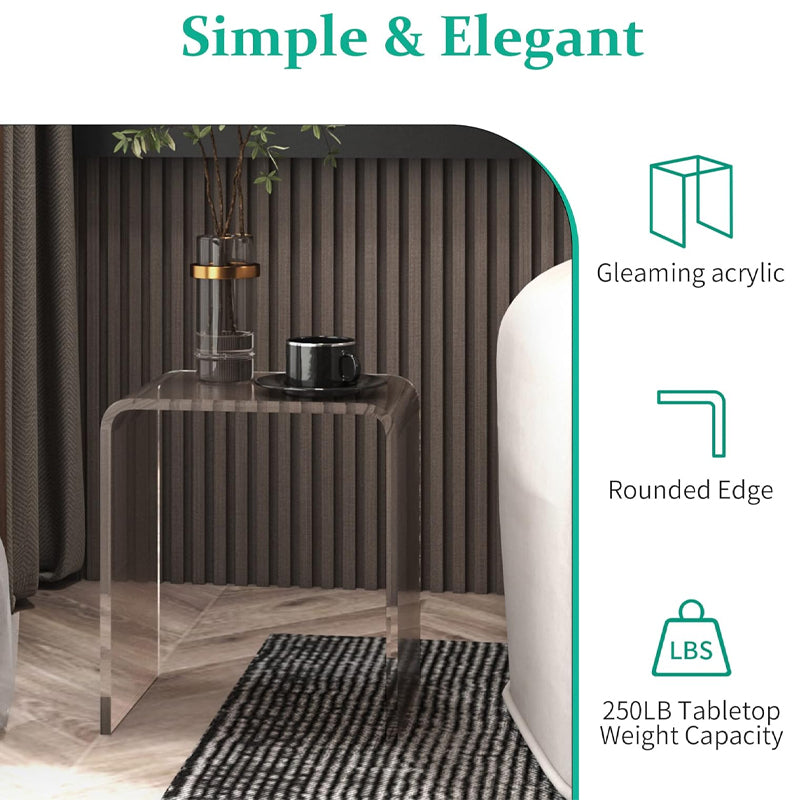 Acrylic End Table 2 pcs Lucite Square Coffee Table Lucite Side Table for Living Room Bedroom