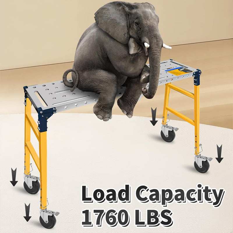 Dual Locking Scaffolding Wheels 5 Inch 4 Pack Heavy Duty Casters 1-1/4" Square Tube Stem Caster