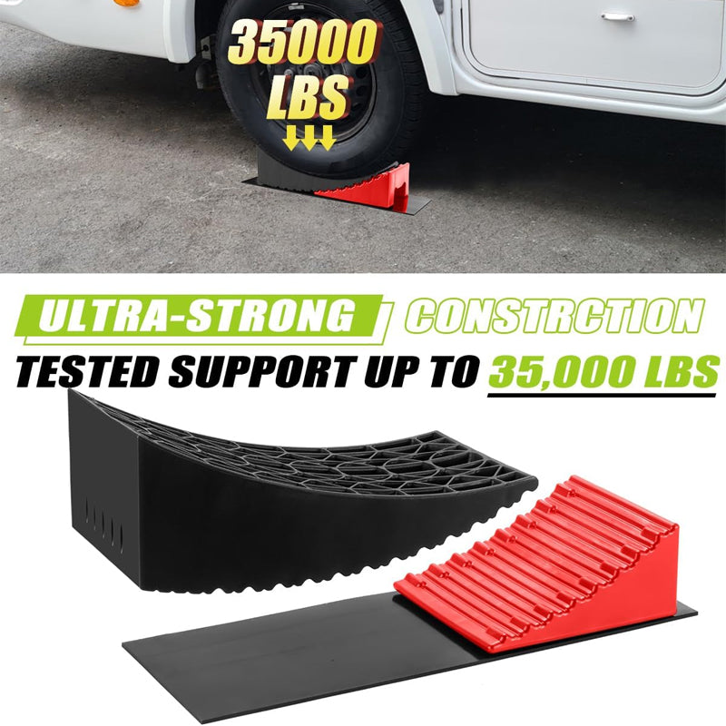 2pcs Camper Levelers Hold up to 35000 lbs RV Leveling Blocks Ramp Kit with Carrying Bag