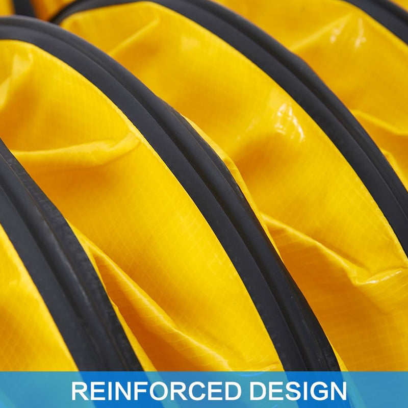 12'' × 16 ft Ducting Hose PVC Flexible Duct Hosing for Utility Blower Exhaust Fan with Rope S Hook & Steel Support