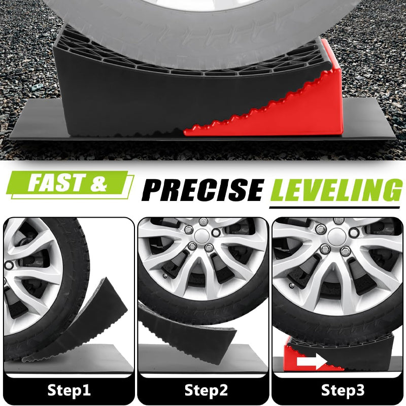 2pcs Camper Levelers Hold up to 35000 lbs RV Leveling Blocks Ramp Kit with Carrying Bag