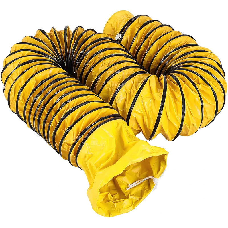 12'' × 16 ft Ducting Hose PVC Flexible Duct Hosing for Utility Blower Exhaust Fan with Rope S Hook & Steel Support