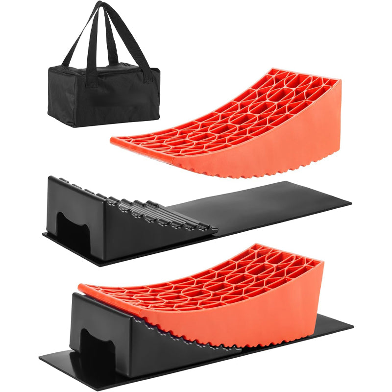 2pcs Camper Levelers Hold up to 35000 lbs RV Leveling Blocks Ramp Kit with Carrying Bag