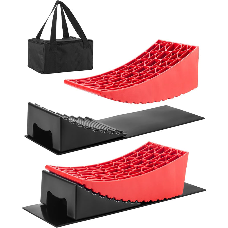 2pcs Camper Levelers Hold up to 35000 lbs RV Leveling Blocks Ramp Kit with Carrying Bag