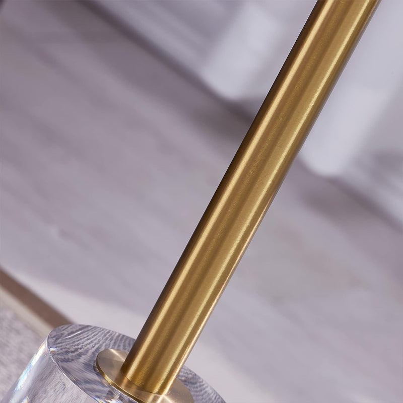 Acrylic Side Table 12 x 12 inch Round Tabletop 20 inch High Clear Small Round End Table with Gold Post