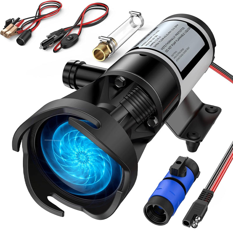 RV Macerator Pump 12V 12GPM Water Pump Lift 10 feet Quick Waste Water Pump for Marine