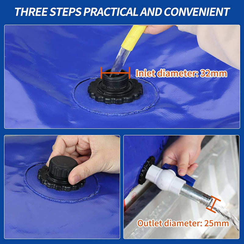 400L/100 Gallon Water Storage Bladder PVC Large Capacity Soft Water Bag Fire Prevention Emergency Water