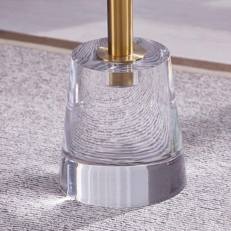 Acrylic Side Table 12 x 12 inch Round Tabletop 20 inch High Clear Small Round End Table with Gold Post