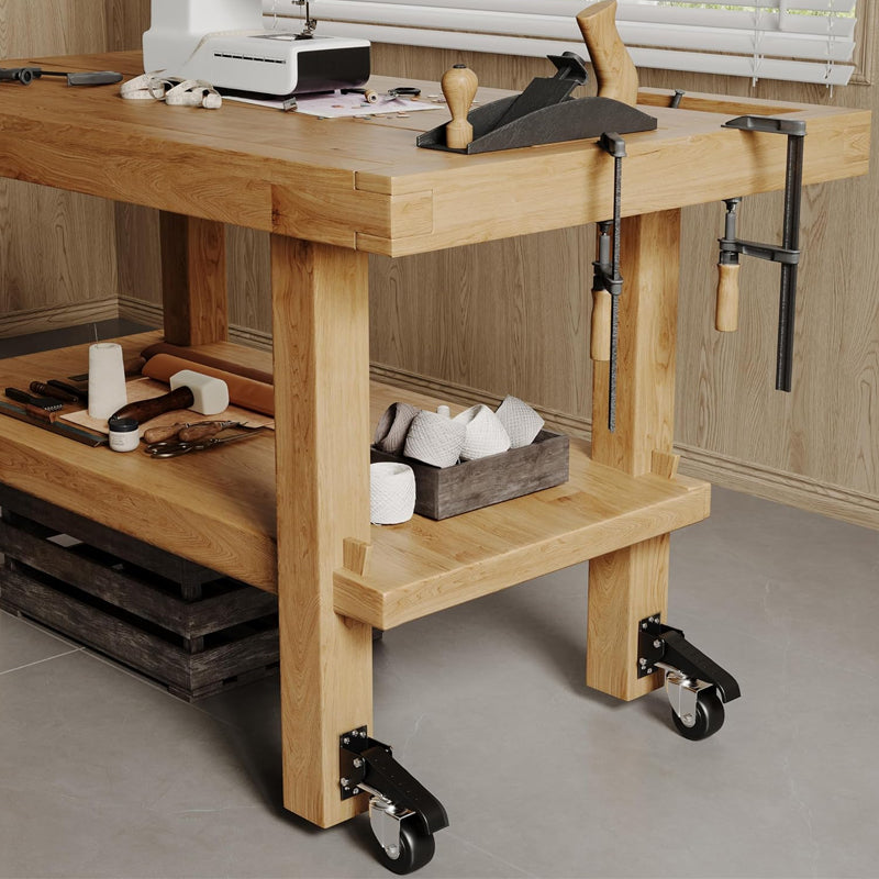 2.5" Workbench Caster Wheels 175 lbs Load Capacity Set of 4 Heavy Duty Stepdown Caster