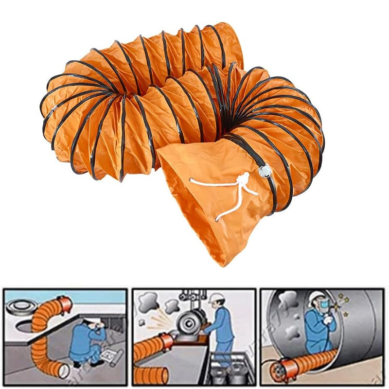 25ft Flexible Duct Hose for 8 Inch Utility Blower Exhaust Fan PVC Flame Retardant Duct Hosing