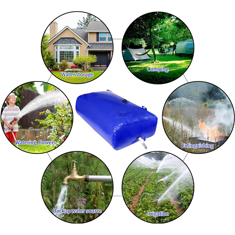 400L/100 Gallon Water Storage Bladder PVC Large Capacity Soft Water Bag Fire Prevention Emergency Water
