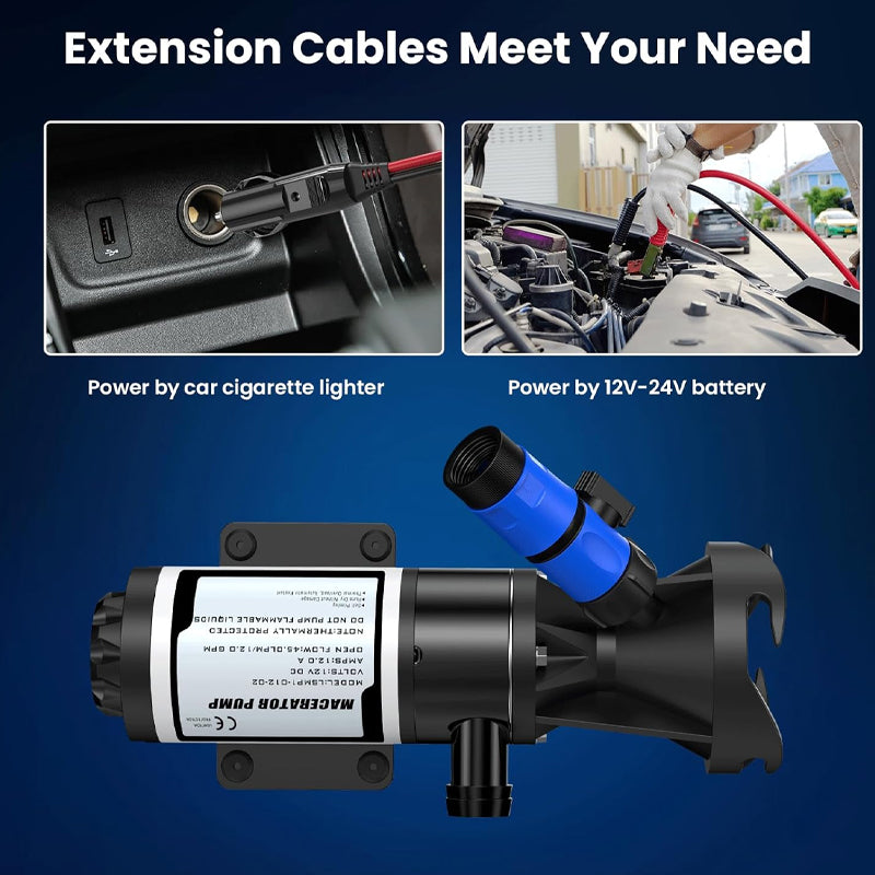 RV Macerator Pump 12V 12GPM Water Pump Lift 10 feet Quick Waste Water Pump for Marine