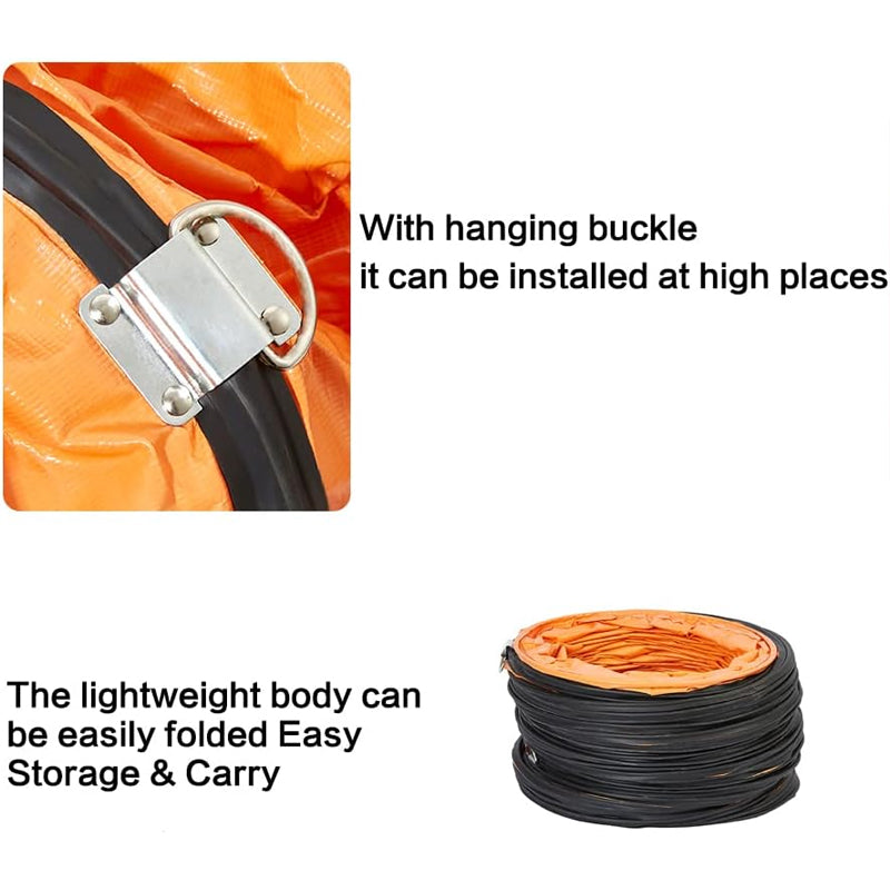 25 ft PVC Flexible Duct Hosing for 10 Inch Utility Blower Exhaust Fan Easy Storage Duct Hose