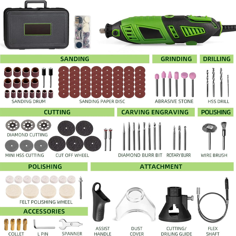 Rotary Tool Kit 139 pcs Accessories Kit Variable Speed Rotary Tool Power Multiuse Set
