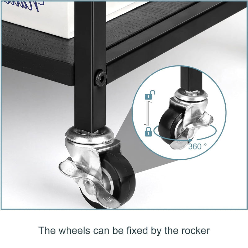 Printer Stand 2 Tier Under Desk Rolling Printer Stand Printer Cart with Storage Shelve and Wheels