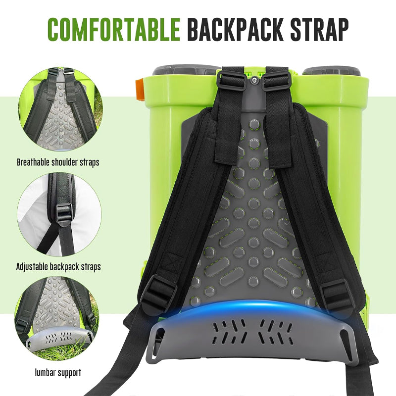 4 Gallon Battery Powered Backpack Sprayer 100 PSI Electric Graden Sprayer 2.6 Ah Battery
