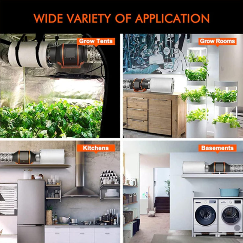 4'' × 25 ft Flexible Dryer Vent Duct Hose Extra Thick Aluminum Foil Grow Tent Exhaust Fan Ducting