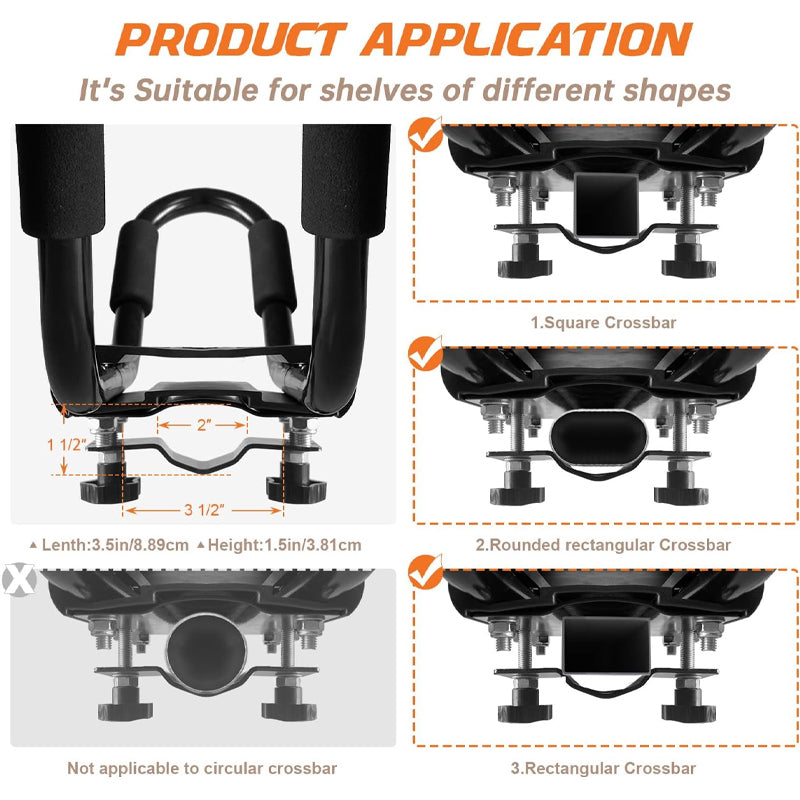 Kayak Roof Rack 2pcs Heavy Duty Kayak Roof Carrier with 2 Ropes for SurfBoard Car SUV