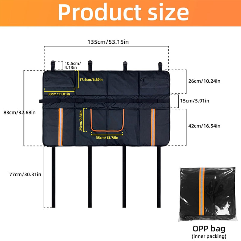 Tailgate Bike Pad for 5 Mountain Bikes Waterproof Material Tailgate Cover 2 Tool Pockets