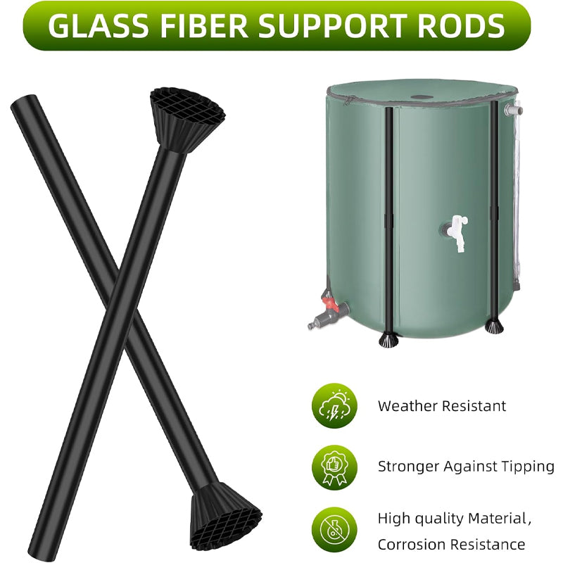 53 Gallon Rain Barrel Portable Water Storage Tank with Filter Two Spigots and Overflow Kit