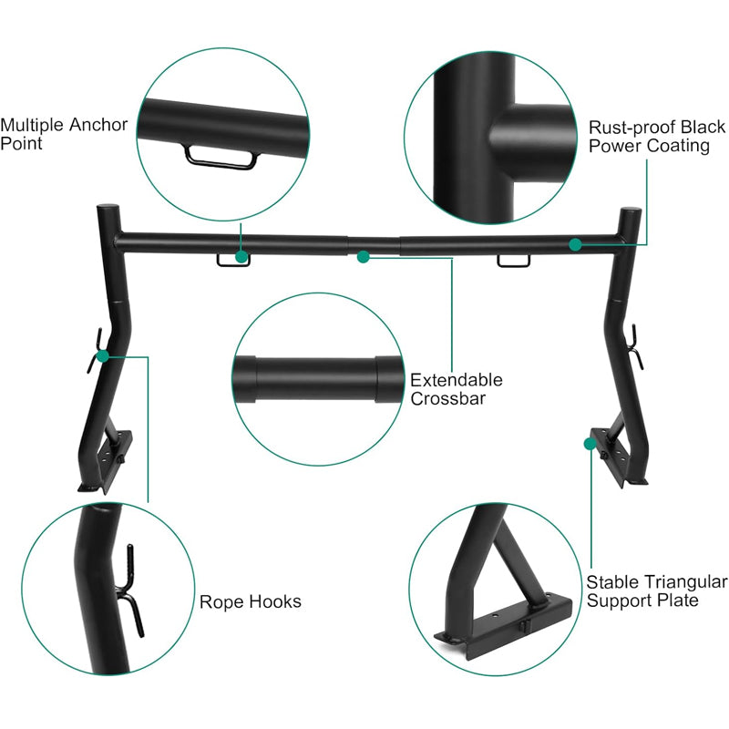 800 lbs Capacity Truck Rack 46"-71" Non-Drilling Steel Extendable Truck Bed Rack